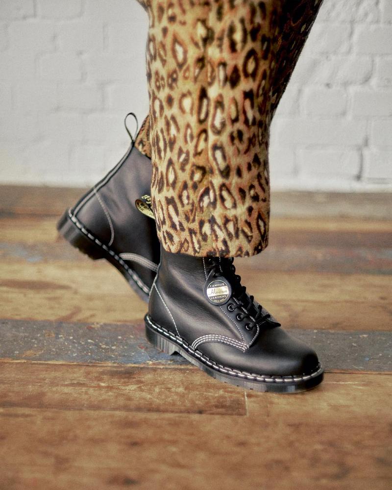 Black Women's Dr Martens 1460 Pascal Made in England Cavalier Leather Lace Up Boots | CA 187ILH